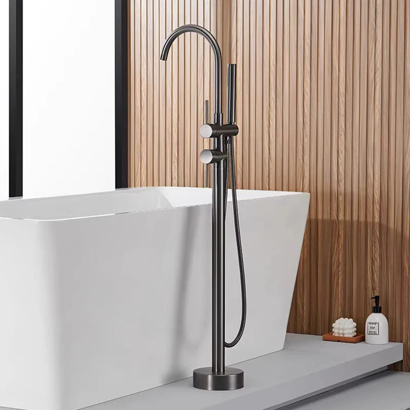 Brass Bathtub Faucet Freestanding Tub Filler Faucet Standing High Flow Shower Faucets Wall/Floor Mount Bathtub Faucet