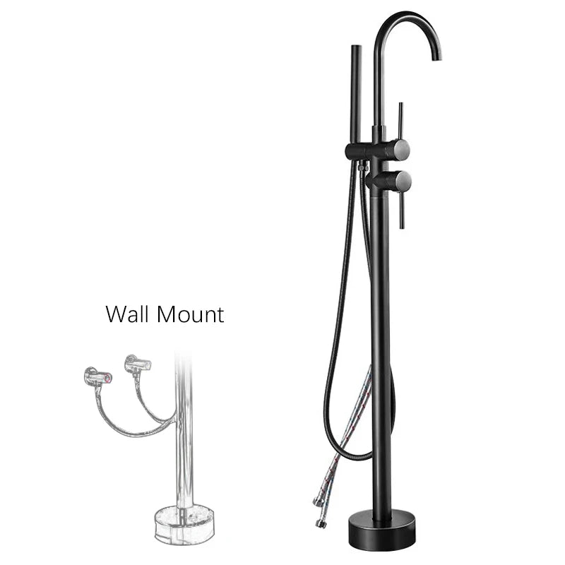 Brass Bathtub Faucet Freestanding Tub Filler Faucet Standing High Flow Shower Faucets Wall/Floor Mount Bathtub Faucet