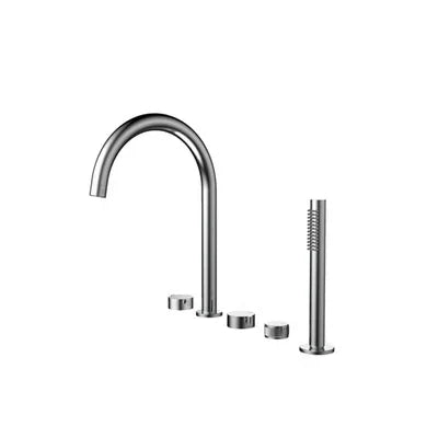 Grifo de cascada de bañera oculto negro de latón macizo gótico, montado en la pared, mezclador de agua fría y caliente, juego de ducha de bañera, grifos