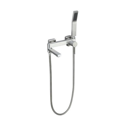 G1/2, caño de bañera giratorio para baño, cabezal de ducha de mano, grifo de bañera Triple montado en la pared, mezclador frío y caliente, juego de ducha completo con una manija
