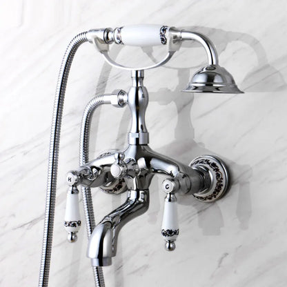 . Polished Chrome Finish New Wall Mounted Waterfall Bathroom Bathtub Handheld Shower Tap Mixer Faucet  YT-5358