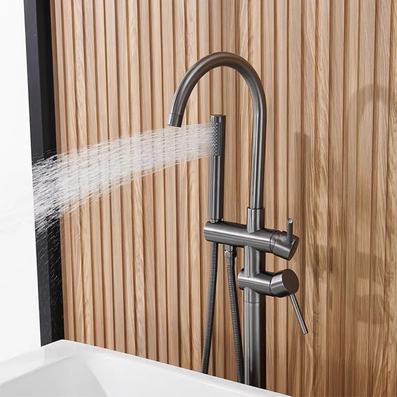 Brass Bathtub Faucet Freestanding Tub Filler Faucet Standing High Flow Shower Faucets  Wall/Floor Mount Bathtub Faucet