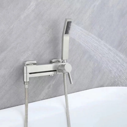 G1/2, caño de bañera giratorio para baño, cabezal de ducha de mano, grifo de bañera Triple montado en la pared, mezclador frío y caliente, juego de ducha completo con una manija